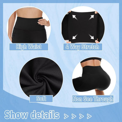 5 Pack Biker Shorts with Pockets for Women - 8" High Waist Spandex Workout Yoga Running Athletic (Black/Grey/Navy/Wine/Olive-Pockets,Plus)