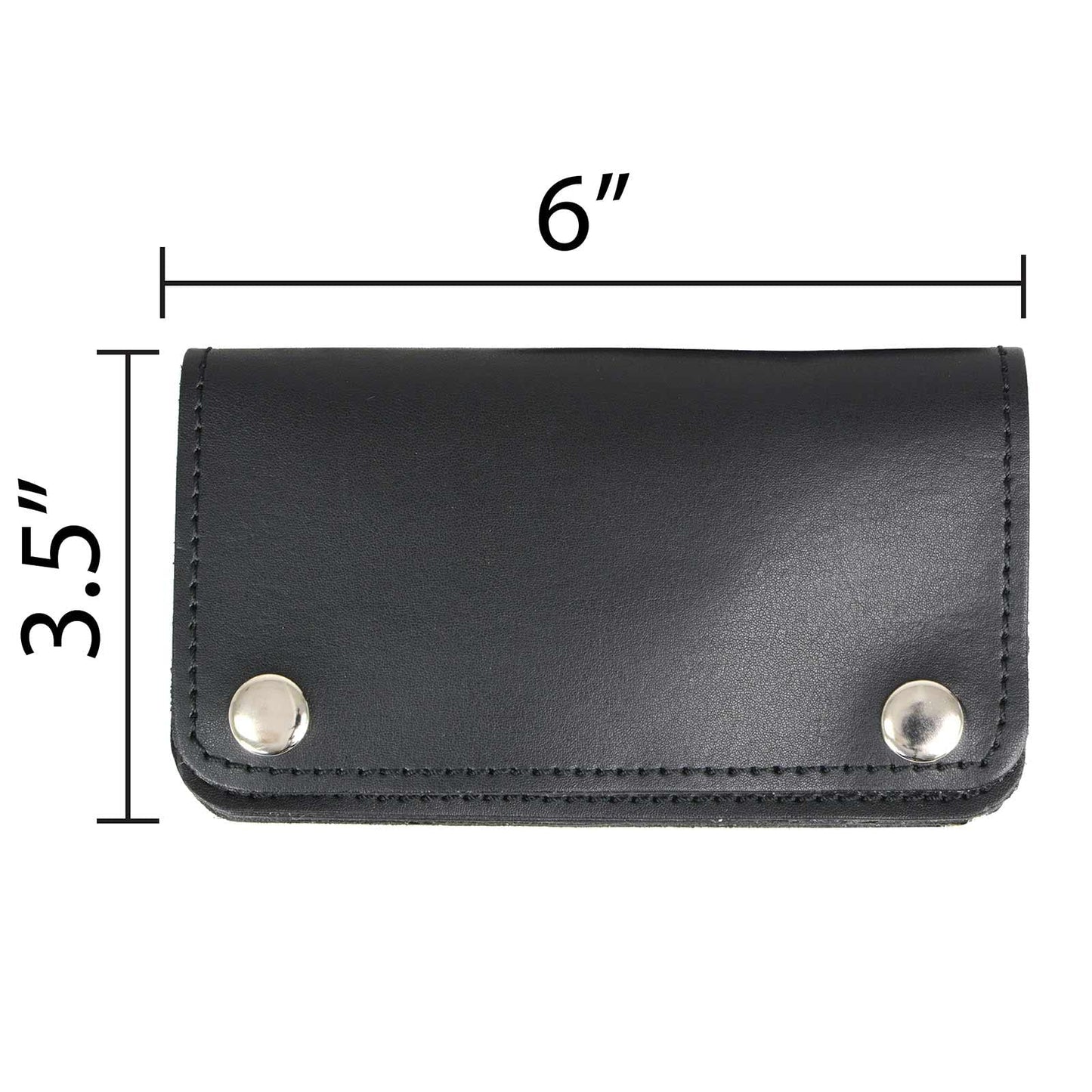 Milwaukee Leather Men's Genuine Leather Bi-Fold Biker Wallets w/Anti-Theft Stainless Steel Chain - 6 Inch