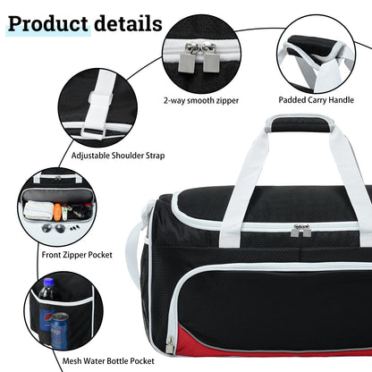 Gym Bag for Men - 55L Black Durable Large Duffle Bag for Travel, Workout, Fitness & Sport