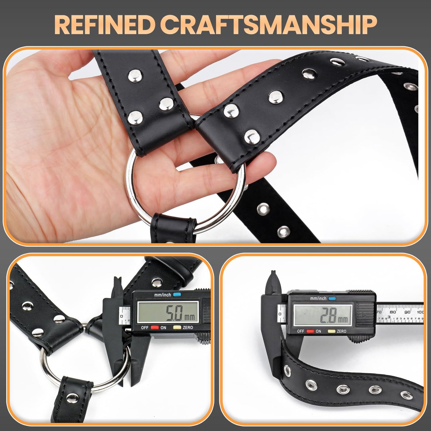 Men's PU Leather Chest Harness Belt, Adjustable Body Harness Belt for Men, Male Punk Chest Shoulder Harness for Party and Cosplay X024