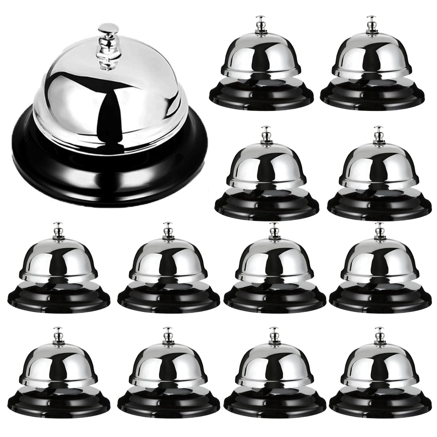 QTLCOHD 12 Pack Call Bell 3.35 Inch Diameter Desk Bell for Service
