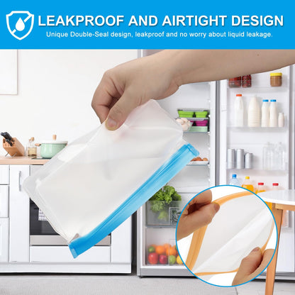 PATIKIL 8.7"x2"x5.3" Reusable Freezer Bag, 3 Pcs Leakproof Zip Food Storage Stand Up Bags Fridge Snack Vegetable Fruit Ice Container for Long-Lasting Freshness, Black