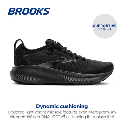 Brooks Women’s Adrenaline GTS 25 Supportive Running & Walking Shoe - Black/Black/Ebony - 8 Medium