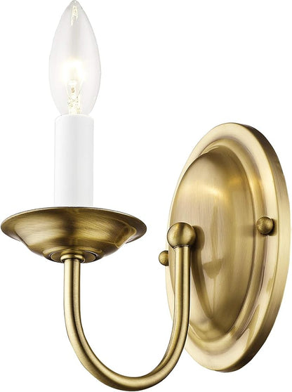 Livex Lighting 4151-01 Wall Sconce with No Shades, Antique Brass, 4.25"W x 7"H