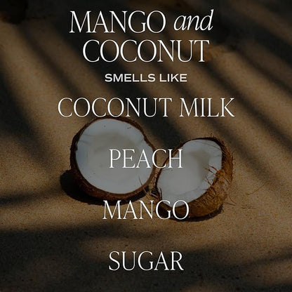 Sweet Water Decor Mango & Coconut Soy Candle - Pineapple, Mango and Orange Scented Summer Candles for Home - 9oz Clear Jar + Gold Lid, 40+ Hour Burn Time, Made in The USA