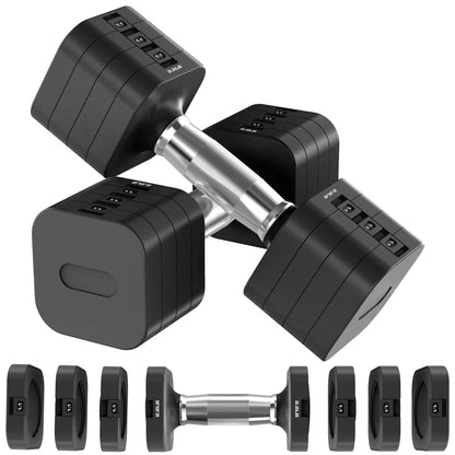 22LBS Adjustable Dumbbells Set, Adjustable Weight Dumbbells with 4 Levels 4.4lb, 6.6lb, 8.8lb, 11lb, Hand Weights Sets for Women/Men Home Gym Full Body Workout