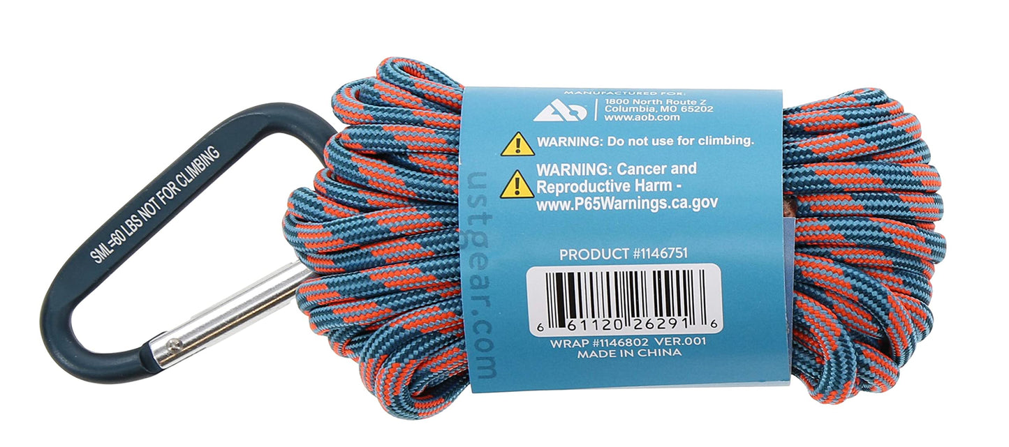 ust 30 Foot ParaTinder Utility Cord with Heavy Duty Paracord and Flammable Thread Core for Emergency, Hiking, Camping, Backpacking or Outdoor Survival