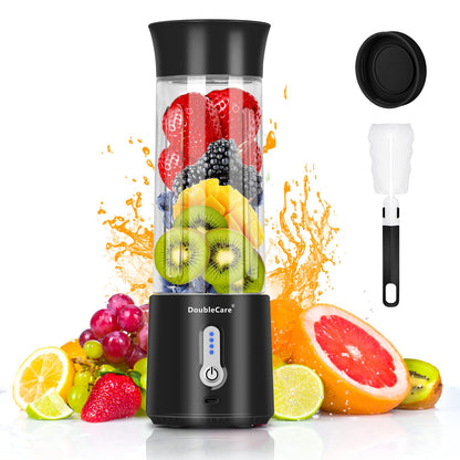 Portable Blender Cup,Electric USB Juicer Blender,Portable Juicer For Shakes and Smoothies, juice,380ml, Six Blades Great for Mixing,light purple