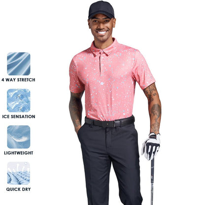 Ephemoca Men's Performance Dry Fit Golf Shirt, Quick-Dry Short Sleeve Polo, Moisture Wicking Red L