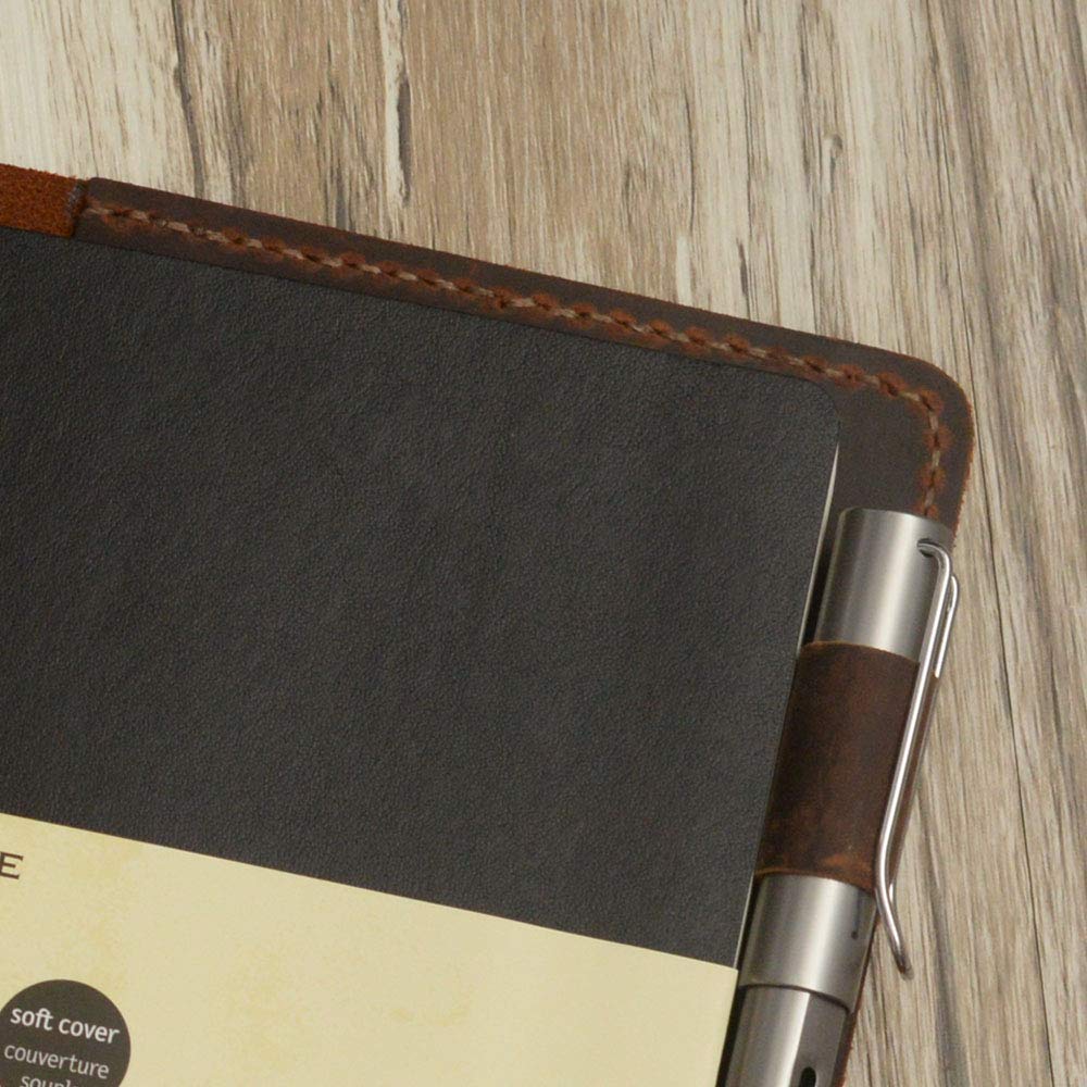 Distressed Leather 5 x 8.25" Notebook Cover Compatible with Moleskine Classic Cover Larger size, Portfolio Agenda Cover Diary Cover, 307M