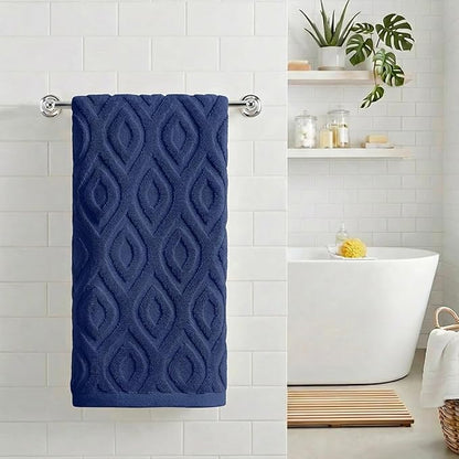 Artoid Mode 1 Pc Navy Blue 3D Diamond Grid Jacquard Hand Towels