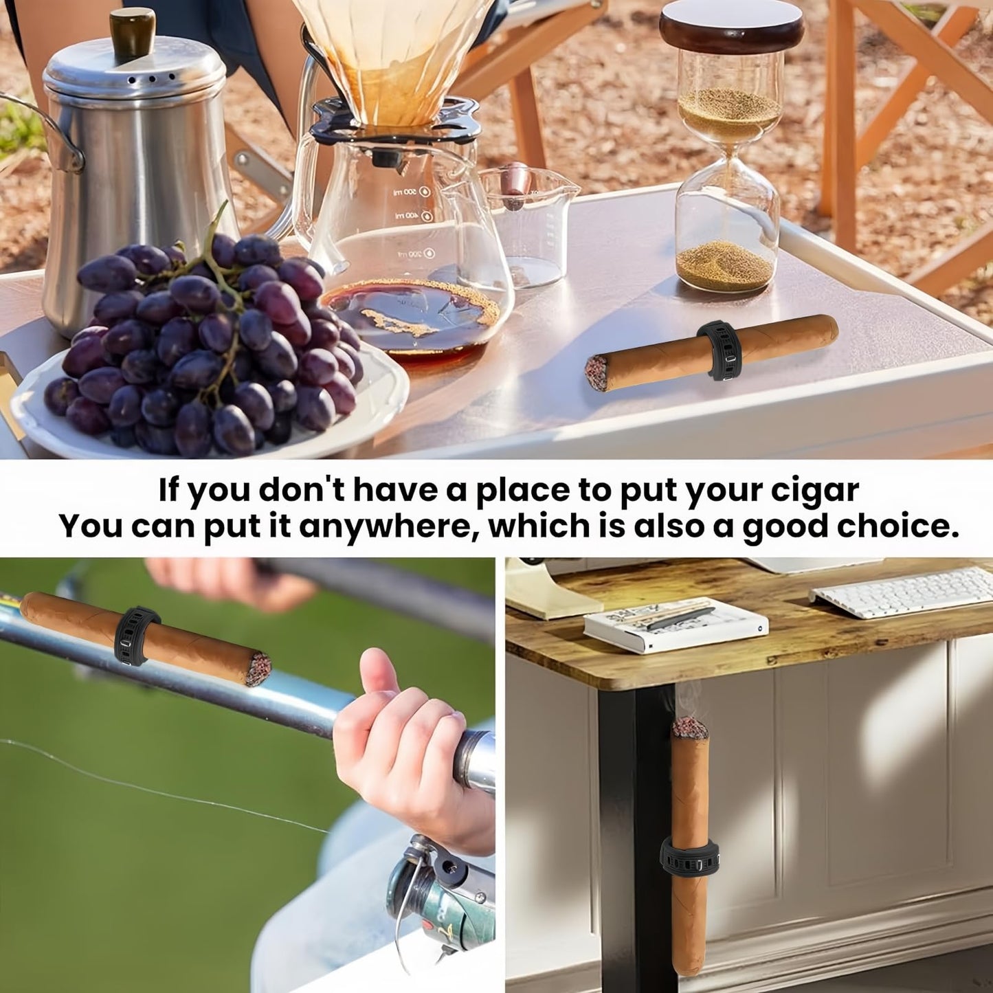 MOYEE Herculean Gorilla Strong Magnetic Cigar Holder - Portable Stogie Clip for Golf Carts & Accessories for Men - Premium Golf Gifts - Perfect for Fishing, Grilling, Camping & Sporting Events