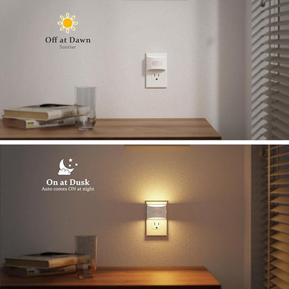 JandCase Motion Sensor Night Light, Night Lights Plug into Wall, Dusk to Dawn Sensor Nightlight with Motion Activated, 30/60/100lm Brightness Dimmable, 3000K Warm White, for Kids Bedroom Hallway