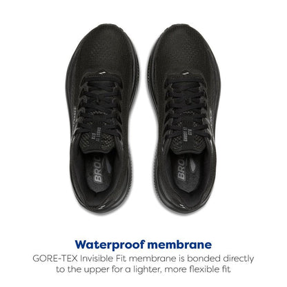 Brooks Women’s Ghost 17 GTX Waterproof Supportive Running & Walking Shoe - Black/Black/Ebony - 8 Medium