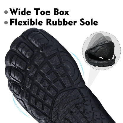 Black Barefoot Water Shoes for Women and Men - Quick-Dry Lightweight Swim Shoes for Beach,Pool,Hiking