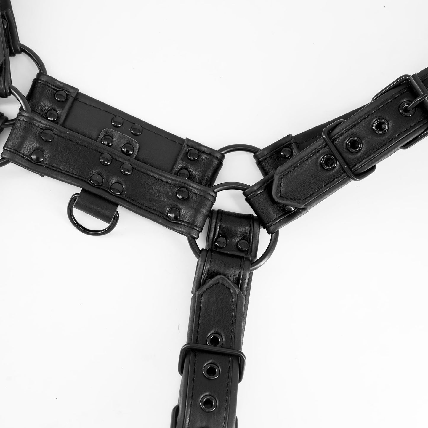 ZZRBVFH Men's Adjustable PU Leather Chest Harness - Fashion Body Shoulder Straps with Buckles for Clubwear Party Outfits (Black)