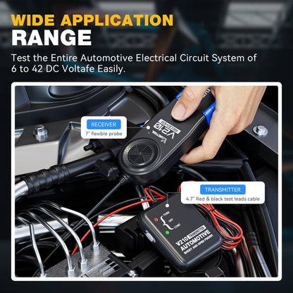 VDIAGTOOL V210 Wire Tracer Electrical Tester Automotive Open & Short Finder Circuit Tester, Circuit Breaker Finder, Broken Wire Detector Tool DC 6-42V with 7" Flexible Probe