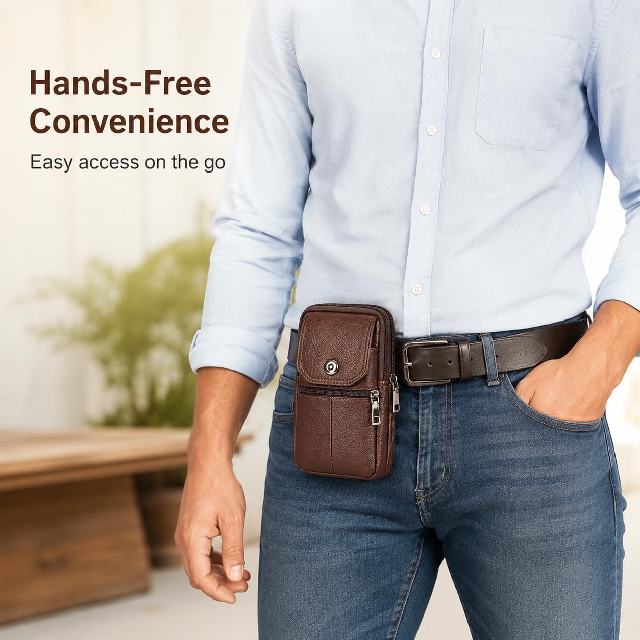 YIUMLMN Leather Cigarette First Layer Cowhide Material Lighter Holder Leather Cigarette Case Stylus Belt Clip Case Crossbody Bag Wallet Purse Cell Phone Pouch