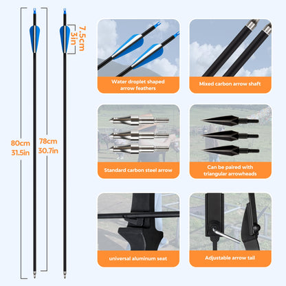 NorthSpoor Recurve Bow and Arrow Set，Takedown Recurve Bows Archery for Adults Left and Right Hands 40lbs Archery Set
