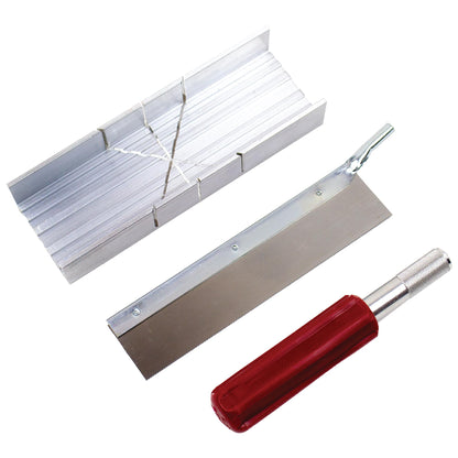 Excel Blades 6-Inch Metal Mitre Box Set – Aluminum & Steel Precision Cutting Tool with K5 Handle & Razor Pull Saw for Wood, Plastic & Soft Metals – 45° & 90° Cutting Angles, Made in USA