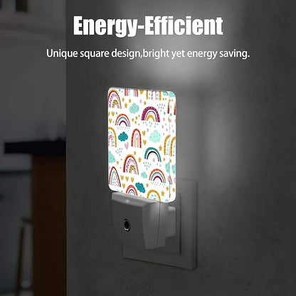 Rainbow Night Light, Star Cloud Plug into Wall with Dusk to Dawn Light Sensors, Warm Nightlights for Bedroom, Bathroom, Hallway, Kitchen, Gifts Ideal for Boys Girls Women Men