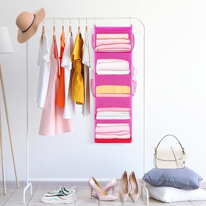 MAX Houser 5-Shelf Hanging Closet Organizer, Hanging Storage Shelves