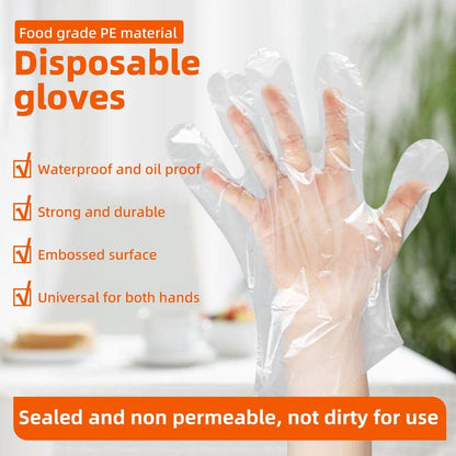 GENERALCARE Disposable Plastic Gloves Food Handling Service Gloves Disposable For Cooking (100PCS, universal)