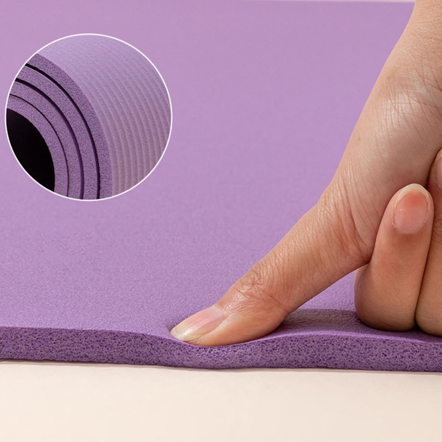 Non Slip Yoga Mat, Antitear Thick Comfortable Exercise Mats for Home Workout with Carrying Strap,Nonslip Tpe Durable Non Slip Yoga Mat for Exercises Indoor Stretching Fitness Gym Floor Sport Home