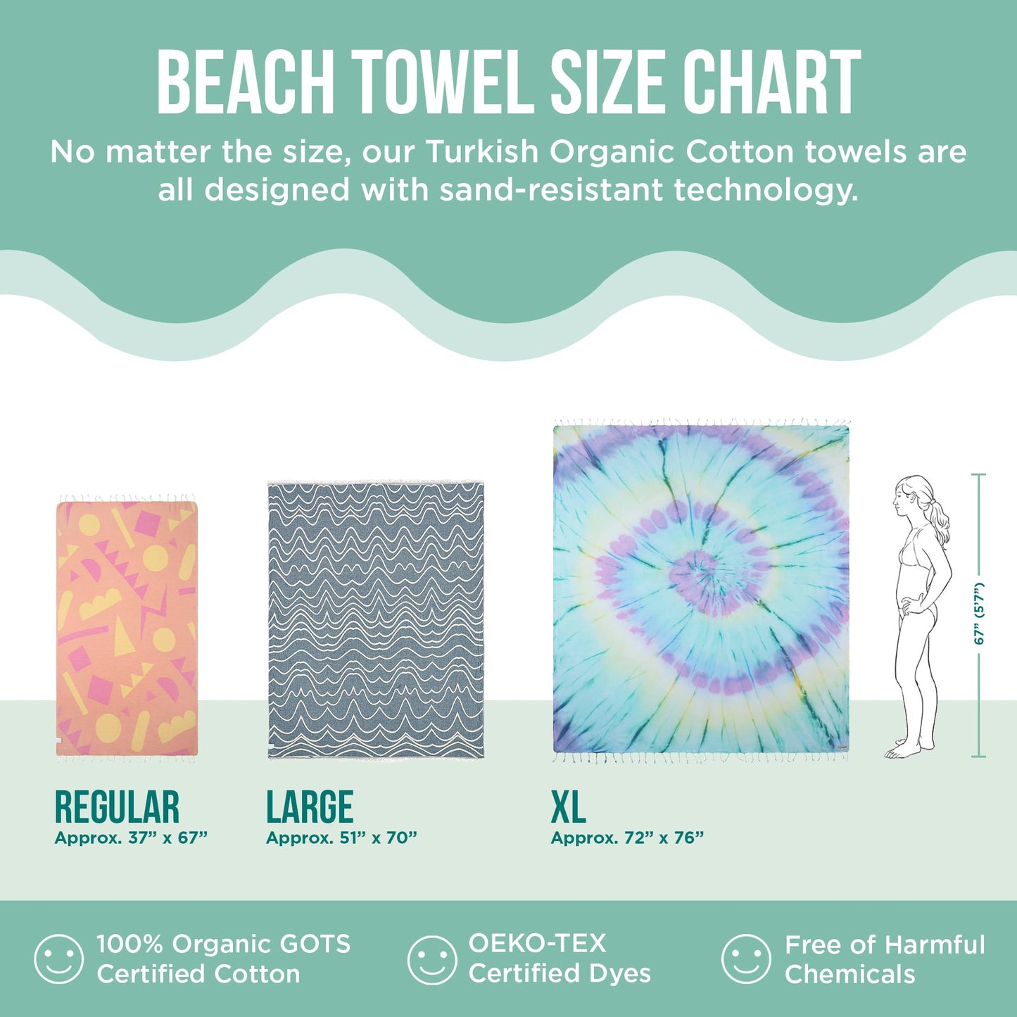 Sand Cloud Oversized Turkish Beach Towel (SoCal Dolphin) - 100% Certified Cotton Turkish Bath Towels - Sand Resistant & Quick Dry Large Beach Towel for Pool, Picnic & Travel - As Seen on Shark Tank