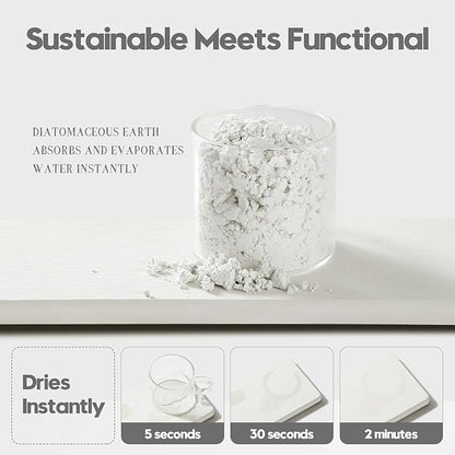 2PCS 7"x3.5" Water Absorbing Bathroom Sink Vanity Trays, Diatomite Stone Quick