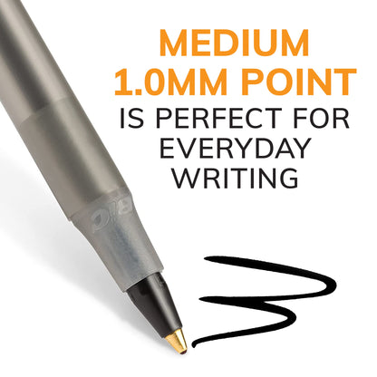 BIC Round Stic Xtra Life Ballpoint Pen, Ultra Long Lasting and Consistent Ink Flow, 60-Count in Black Ink