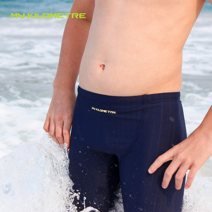 MY KILOMETRE Boys' Jammer Swimsuit with Drawstring Training Swimwear for Kids Endurance Boys Youth Swim Shorts Kids Swimsuit Navy
