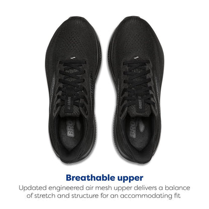 Brooks Men’s Ghost 17 Neutral Running Shoe - Black/Black/Ebony - 12.5 Wide