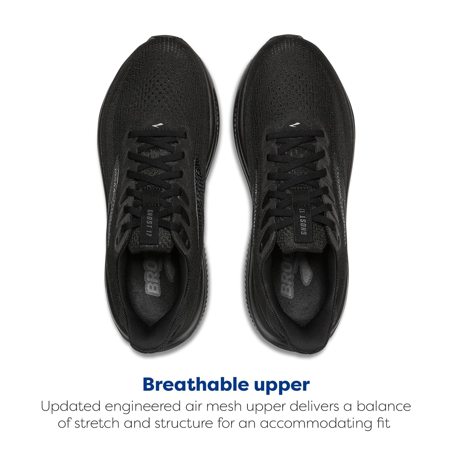 Brooks Men’s Ghost 17 Neutral Running Shoe - Black/Black/Ebony - 15 X-Wide
