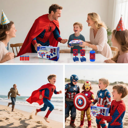 Spider Shooting Toys Set 2PCS Web Shooters Halloween Party Favors Decorations for Kids for 3-12 Year Old Boys Shooting Target Toys Shooter Cosplay Christmas Birthday Party for Boys Girls