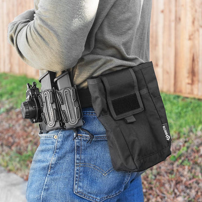 GRITR Molle Dump Pouch, Tactical Duty Utility Belt Pouch, Roll Up Foldable Dump Bag for Shooting, Hunting, Camping