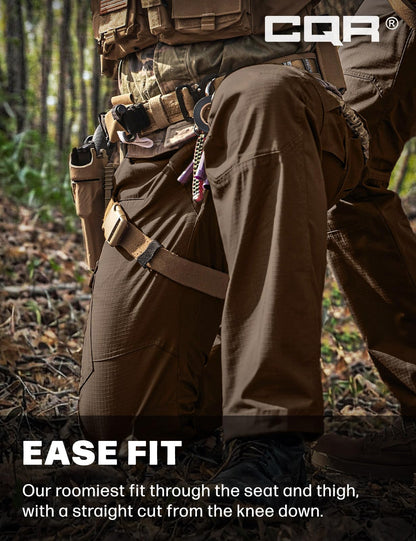 CQR Men's Tactical Pants, Water Resistant Ripstop Cargo Pants, Lightweight EDC Work Hiking Pants, Outdoor Apparel, Raider Tundra, 38W x 32L