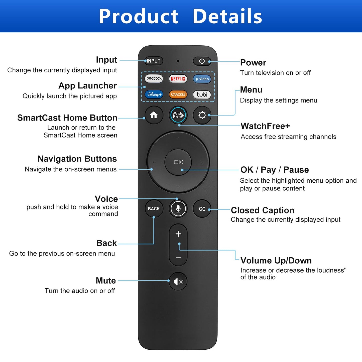 Voice Replacement for Google-Chromecast-Remote, G9N9N for Chromecast with Google TV Remote, for Google TV Streamer (Only for Snow Chromecast Google)