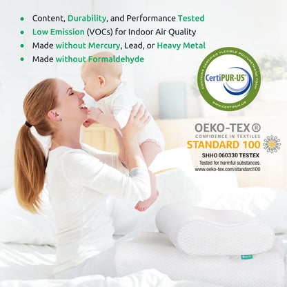 UTTU Cervical Pillow for Neck Strain Relief, Memory Foam Neck Pillow for Sleeping, Adjustable Orthopedic Sandwich Pillow, Contour Cooling for Side Back Stomach Sleeper, Medium(23.6"×14"×5.2"/4.5")