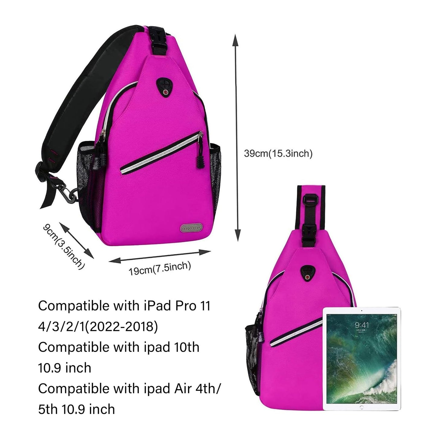 MOSISO Sling Backpack, Multipurpose Crossbody Shoulder Bag Travel Hiking Daypack