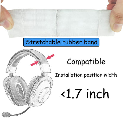 RUKUHOT Cute Bunny Ears Headphone Attachment,Adjustable Straps Fit Logitech G PRO HypreX Cloud/Cloud Flight Headphones,Cosplay Funny Rabbit Ears Universal for Gaming Headset,(Headphones not Included)