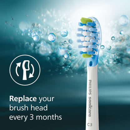 Philips Sonicare Genuine C3 Premium Plaque Control Toothbrush Heads, One Year Supply, 2 Brush Heads, Black, HX9044/95