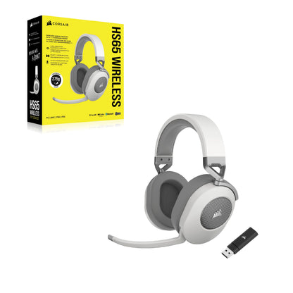 Corsair HS65 Wireless Multiplatform Gaming Headset with Bluetooth - Dolby Audio 7.1 - Omni-Directional Microphone - iCUE Compatible - PC, Mac, PS5, PS4, Mobile - White