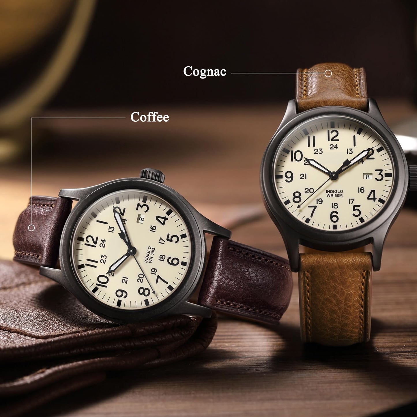 Getalia Italian leather Watch Band Tuscany Natural Vegetable-Tanned Full Grain Genuine Leather, Skin-Safe, Quick Release Replacement Watch Straps for Men and Women Thick and Soft (Cognac Width-20mm)