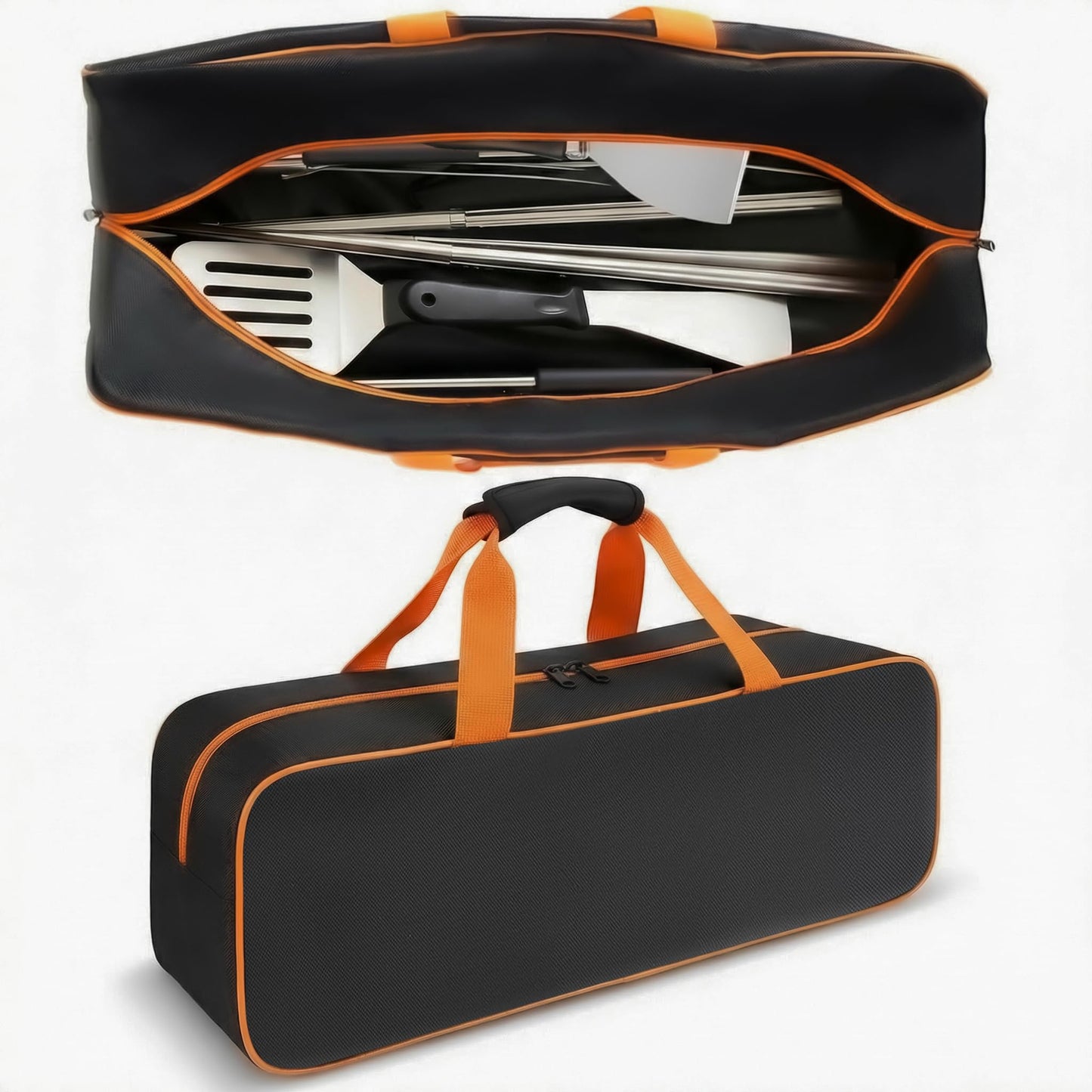 Heavy Duty Grill Tool Storage Bag, Large Capacity Grill Accessory Storage, Waterproof Oxford Grill Utensil Storage Compatible with Blackstone for Camping, RV Travel,(Bag Only)
