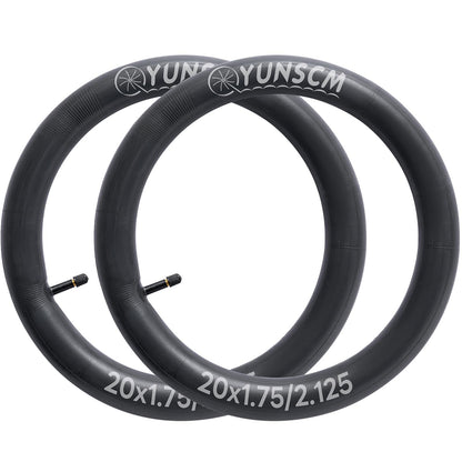 2-PCS 20" Bike Tubes 20x1.75/2.125 Premium Butyl 20 Inch Bicycle Tube Compatible with Kids, Road, MTB, City, BMX Bike Inner Tubes Schrader Valve