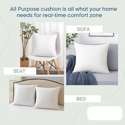 LANE LINEN 18 x 18 Throw Pillow Insert - Pack of 2 White, Down Alternative Pillow Inserts for Decorative Pillow Covers, Throw Pillows for Bed, Couch Pillows for Living Room