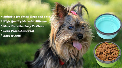 Large Collapsible 40 OZ Travel Dog Bowls, 2 Pack with Lids, Foldable Silicone Food & Water Bowl for Large Dogs, Lightweight & Leak Proof, Perfect for Outdoor Travel, Camping & Hiking