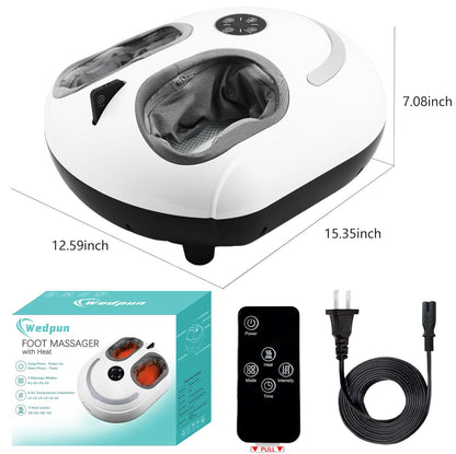 Foot Massager with Heat Shiatsu Foot Massager with Remote Deep Relief for Tired Muscles Electric Feet Massage Machine for Home and Office Gifts for Mom Dad White