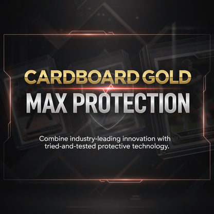 Cardboard Gold Toploader Sleeves - Ultimate Protection Resealable Snug Fit Top Loader Sleeves - Acid Free Archival Safe - Holds Toploaders Securely (140pt-190pt Sleeves, 50 Toploader Sleeves)